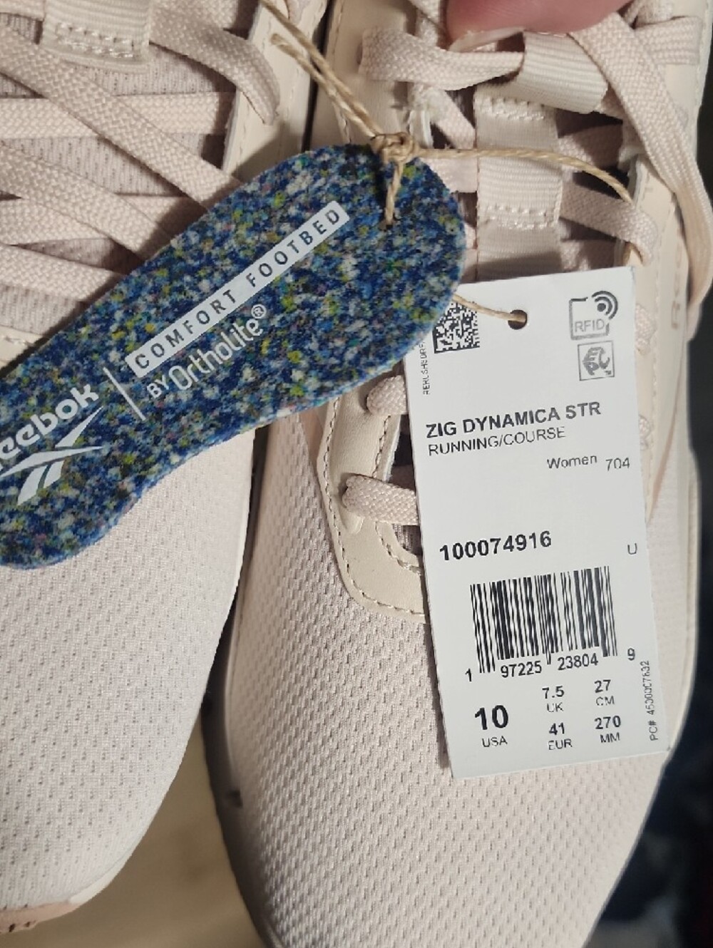 Reebok Light Pink and Beige Women's Sneakers - Picture 5 of 6
